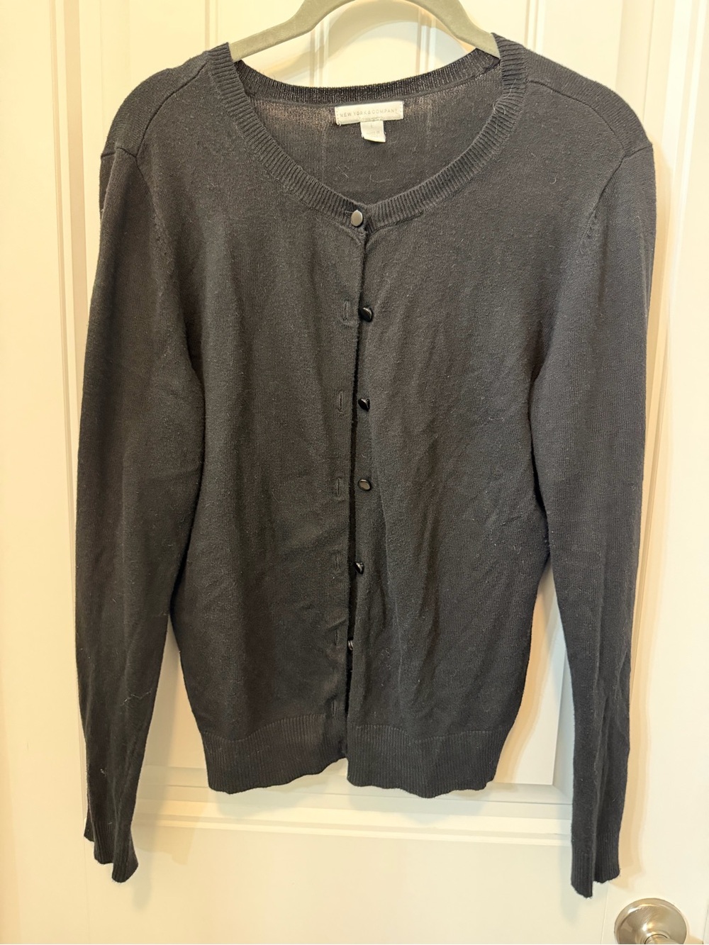New York & Company Women’s Black Button Front Cardigan